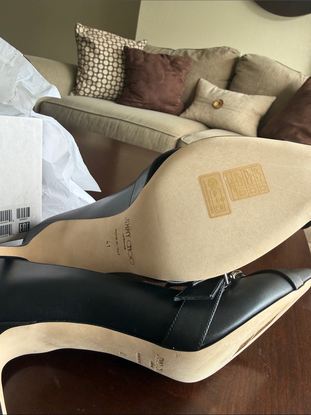 Jimmy Choo Black Leather Pointed-Toe Pumpwith Buckle Detail Alix85 size 41 NWT - Picture 4 of 9